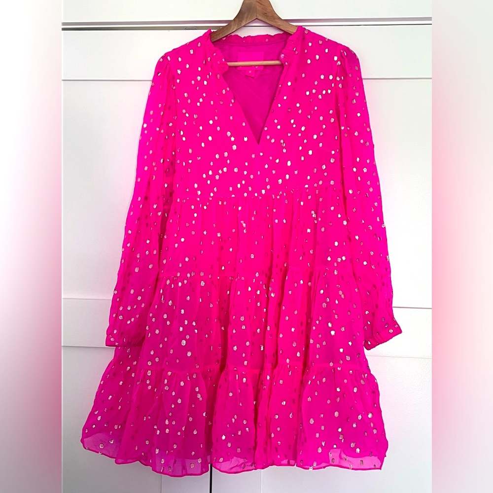 EUC Lilly Pulitzer Sarita Long Sleeve Silk Dress